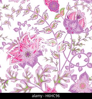 Nahtlose Muster mit Blume. Schöne helle Blüten. Romantische Hand zeichnen Vektor nahtlose Muster. Stock Vektor