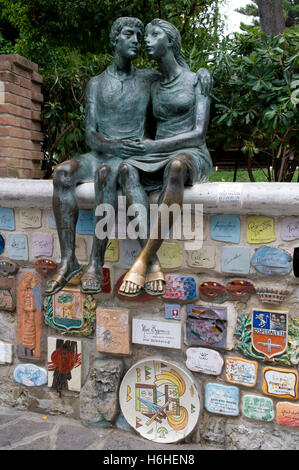 Zahlen und Zeichen an der Wand, Il Muretto, Alassio, Riviera, Ligurien, Italien, Europa Stockfoto