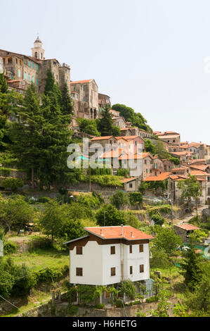 Bergdorf Triora in Argentinien Tal, Ligurien, Italien, Europa Stockfoto