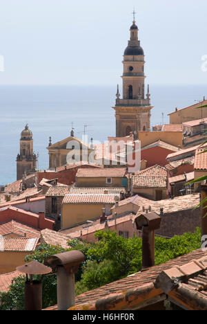 Blick auf die Altstadt, Menton, Côte d ' Azur, Provence-Alpes, Frankreich, Europa Stockfoto