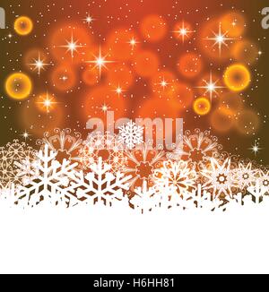 Neujahrs-Grußkarte. Vektor Weihnachten Hintergrund mit Schneeflocken Stock Vektor