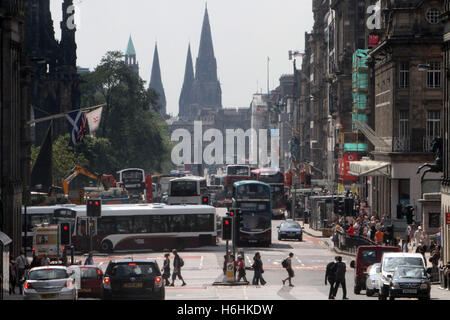 Staus in Edinburgh Princes Street zeigt Stockfoto