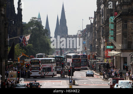 Staus in Edinburgh Princes Street zeigt Stockfoto