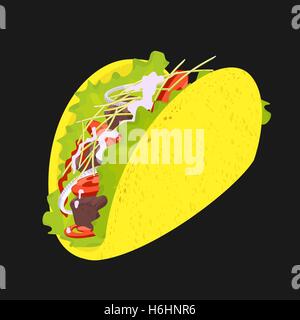 Vektor-Symbol-Taco-Fast-Food Stock Vektor
