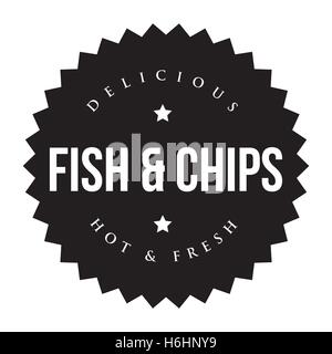 Vintage schwarze Stempel Fish &amp; Chips Stock Vektor