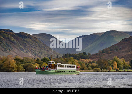 Ullswater Glenridding. Cumbria. Lake District. Seen. Nordwestengland. Dampfer Stockfoto