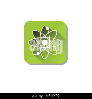 Atomic Energy Ökologie Atom Symbol flach Vektor-Illustration Stock Vektor