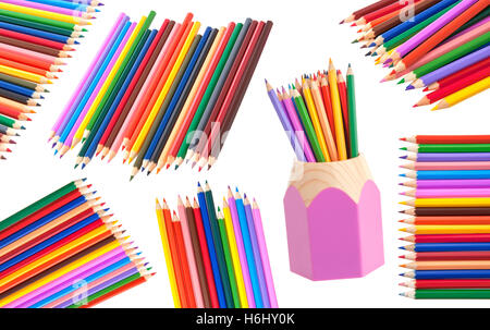 Buntstifte isoliert auf weißem Hintergrund Stockfoto