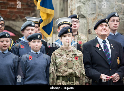 Brentwood, Essex, 29. Oktober 2016, Kadetten und Veteranen beim Mohn Appell Start, Brentwood, Essex Credit: Ian Davidson/Alamy Live News Stockfoto