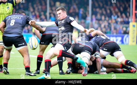 AVIVA Rugby Premier League Sarazenen V Leicester Tigers bei Allianz Park London, UK. 29. Okt, 5. Aktion während des Spiels die Sarazenen gewann 24-10-Credit: Leo Mason/Alamy Live News Stockfoto