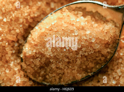 Bad Saarow, Deutschland. 25. Oktober 2016. Rohrzucker in ein Glas mit einem Löffel in Bad Saarow, Deutschland, 25. Oktober 2016. Foto: Patrick Pleul/Dpa/Alamy Live News Stockfoto