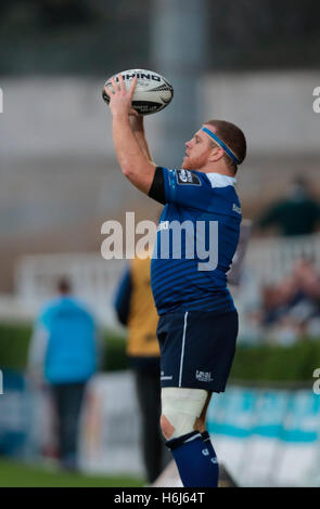 RDS Arena, Dublin, Irland. 29. Oktober 2016. Guinness-Pro12-Rugby. Leinster und Connacht. Sean Cronin (Leinster) wirft die Lineout. Bildnachweis: Aktion Plus Sport/Alamy Live-Nachrichten Stockfoto