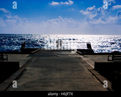 Blick auf das Mittelmeer von Jaffa, Israel Stockfoto