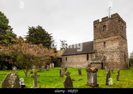 St John the Baptist Church in Stokesay, in der Nähe von Craven Arms, Shropshire, England, UK Stockfoto