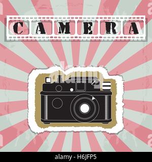 Retro-Kamera in einem Scrapbook-Stil-Vektor Stock Vektor