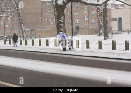 London im Schnee, Stoke Newington 20.01.2013, Katja Heber Stockfoto