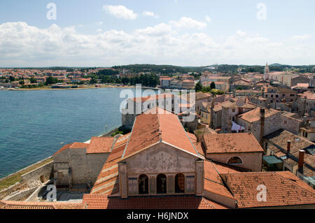 Blick von der Euphrasius-Basilika, UNESCO-Weltkulturerbe, Porec, Istrien, Kroatien, Europa Stockfoto