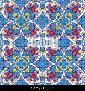 Vektor-Mosaik Hintergrund, Keramikfliesen, Majolika, nahtlose Muster. Stock Vektor