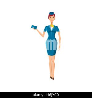 Stewardess-Symbol im Cartoon-Stil Stock Vektor