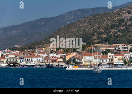 Malerische Aussicht von Pythagorio Hafen Insel Samos Griechenland Stockfoto