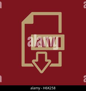 Das AVI-Symbol. Video-Datei-Format-Symbol. Flache Vektor-illustration Stock Vektor