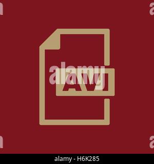 Das AVI-Symbol. Video-Datei-Format-Symbol. Flache Vektor-illustration Stock Vektor