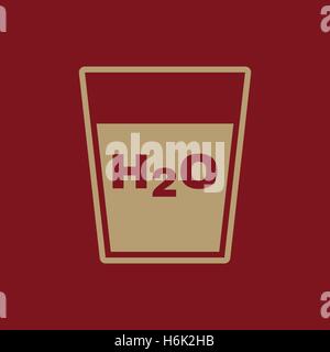 Das H2O-Symbol. Wasser und trinken, Aqua-Symbol. Flache Vektor-illustration Stock Vektor