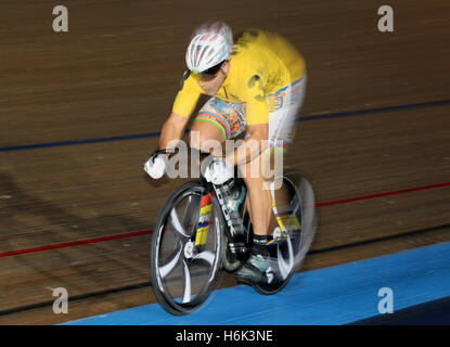 Deutschlands Maximilian Levy konkurriert in der Herren Sprint tagsüber sechs von sechs Messetage in Lee Valley Velopark, London. Stockfoto