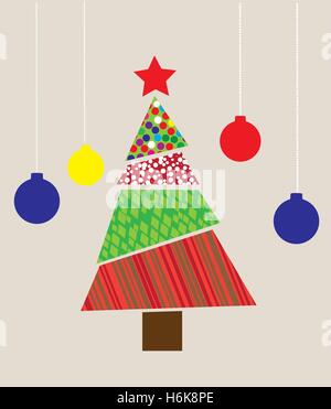 Vektor-Illustration eine Weihnachtsbaum-Weihnachtskarte Stock Vektor