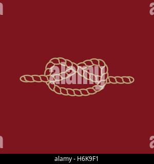 Das Knoten-Symbol. Knoten und Krawatte, Seil-Symbol. Flache Vektor-illustration Stock Vektor