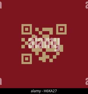 Der QR-Code-Symbol. Link und URL-Symbol. Flache Vektor-illustration Stock Vektor