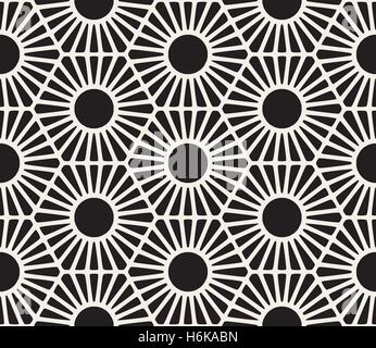 Vektor nahtlose Black And White Lace Blumenmuster Stock Vektor