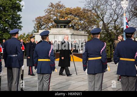 Prag, Tschechische Republik. 20. Februar 2015. Tschechischer Präsident Milos Zeman.October 28. - 1918 '' "Weltkrieg: Tschechoslowakei erklärt seine Unabhängigkeit aus Österreich-Ungarn markiert den Beginn eines unabhängigen tschechoslowakischen Staates nach 300 Jahren. © David Tesinsky/ZUMA Draht/Alamy Live-Nachrichten Stockfoto