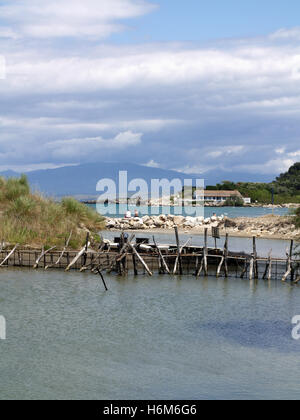 Fischzucht und Conservation Area St. Spiridon Beach, Korfu Griechenland Stockfoto