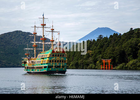 Schiff Vasa in Hakone sightseeing Tour auf dem See Ashi in Japan. Stockfoto