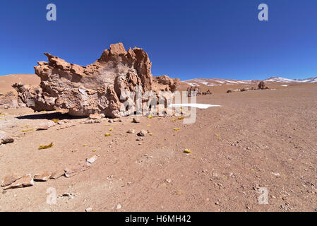 Erosion geformte rote Felsen in der Wüste unter einem schönen sauberen Himmel. Stockfoto