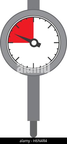 Silhouette grau Mikrometer mit Gauge-Nadel-Vektor-illustration Stock Vektor