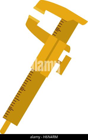 gelb-Messgerät mit Lineal und Messungen-Vektor-illustration Stock Vektor