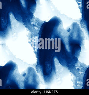 bunte Muster Meerwasser "Wellenlinien" blaue abstrakte Aquarell Kunst malen nahtlose Textur handbemalt Hintergrund Stockfoto