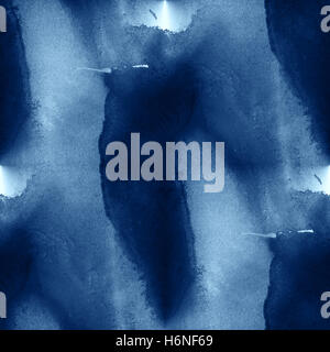 bunte Muster Blauwasser Meereswellen Kunst abstrakte Aquarellfarbe nahtlose Textur handbemalt Hintergrund Stockfoto