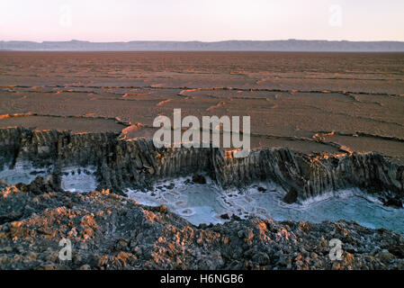 Sonnenaufgang am Chott el Djerid Tunesien Stockfoto