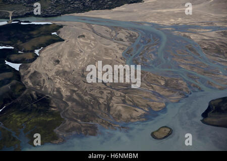 Luftaufnahme von Landmannalaugar in Island Stockfoto