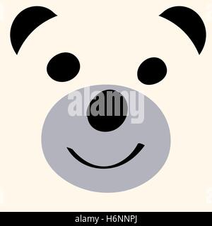 Weißer Bär lustige Cartoon Tierspielzeug. Stock Vektor