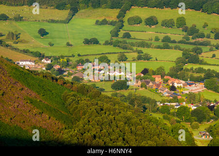 Stiperstones Dorf von Stiperstones, South Shropshire, England, Vereinigtes Königreich gesehen. Stockfoto