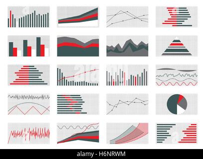 Satz von Grafiken und Diagrammen. Daten und Statistik, Informative Infogr Stock Vektor