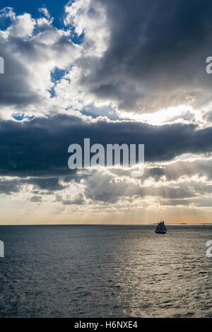 Eine große alte Segelboot vor der Küste von Key West Florida Stockfoto