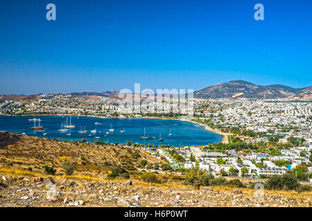 Ansicht von Gumbet, Bodrum, Türkei Stockfoto