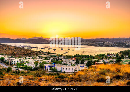 Ansicht von Gumbet, Bodrum, Türkei Stockfoto