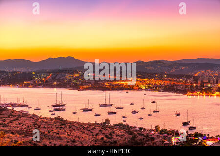 Ansicht von Gumbet, Bodrum, Türkei Stockfoto