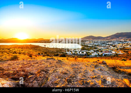 Ansicht von Gumbet, Bodrum, Türkei Stockfoto